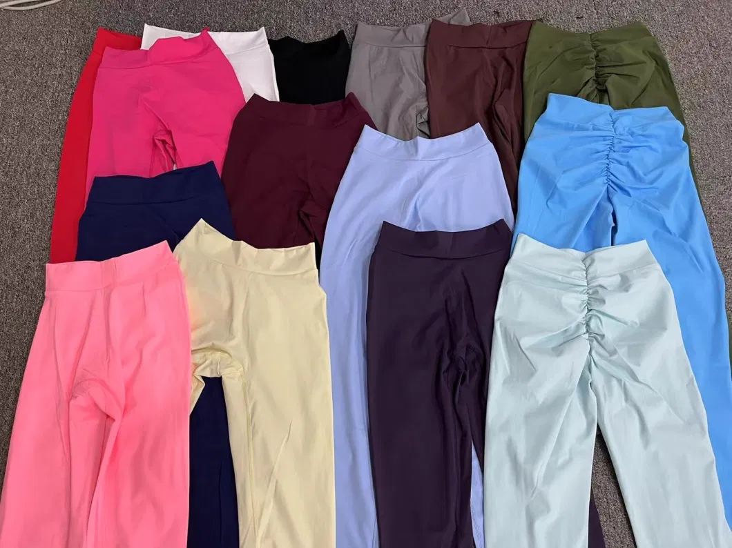 High Quality Lady Solid Color Fitness Yoga Pants V Waist Hip Tight Running Gym Pants Wholesale Sweatpants QS3438